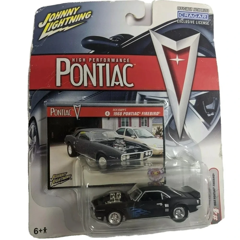 Johnny Lightning 1968 Pontiac Firebird Black Blue Flames High Performance 50154